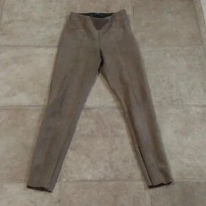 Zara Faux Suede Skinny Raw Hem Pants with Ankle Zipper Size XS